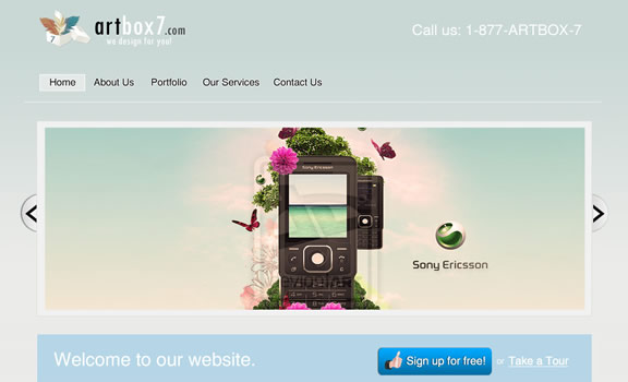 Create a company/business web layout using Photoshop
