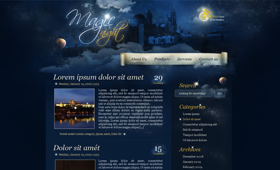 Create a Magic Night Themed Web Design from Scratch in Photoshop