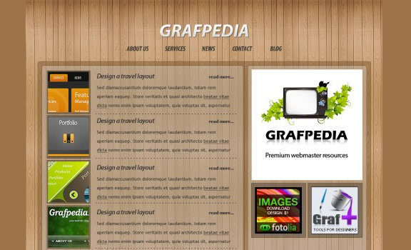 Create a photorealistic web layout