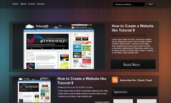 Create a elegant wordpress theme design using photoshop