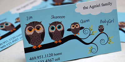 Owl family mommy card