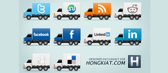 Social Truck Icon Set