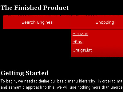jQuery & CSS Example – Dropdown Menu