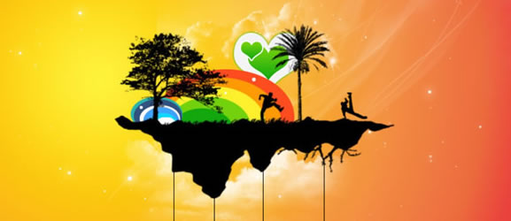Beautiful Rainbow Island Wallpaper