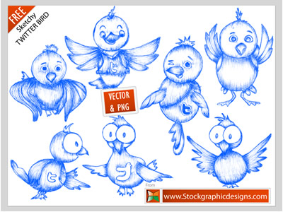 Free twitter bird icons by Stockgraphicdesigns