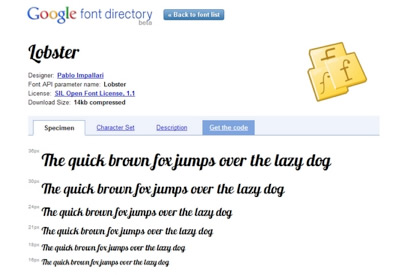 Google Font Directory
