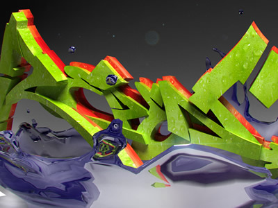 3d graffiti repeat using apple textures and water 3d graffiti repeat using apple textures and water