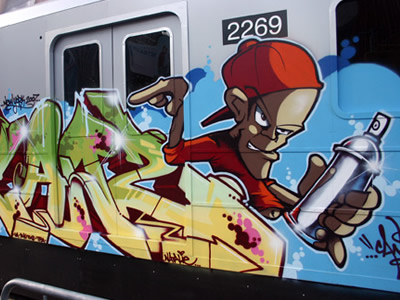 Graffiti on train Graffiti on train