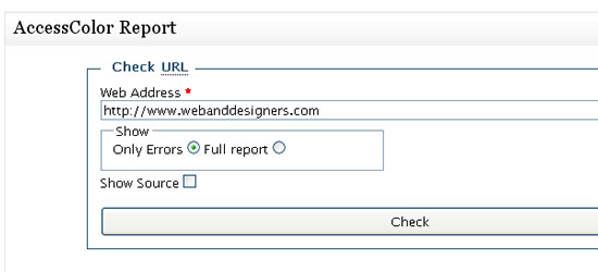 AccessColor - Online Tool for Colour Contrast