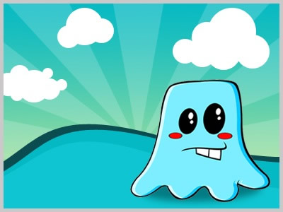 Create a Blue Vector Character from Pencil Sketch to Coloring