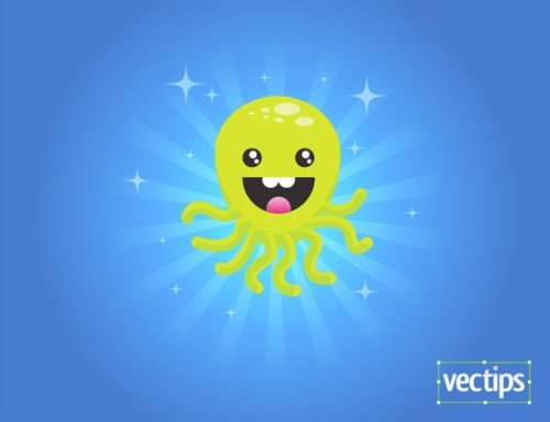 Create a Super Happy Octopus Character