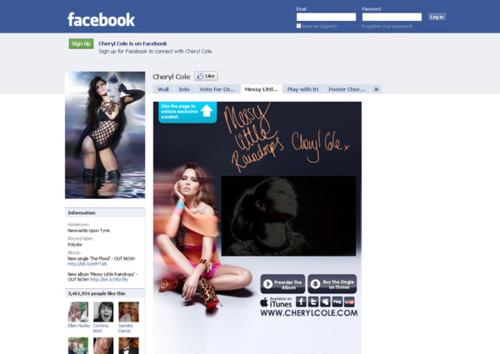 Cheryl Cole Facebook Page