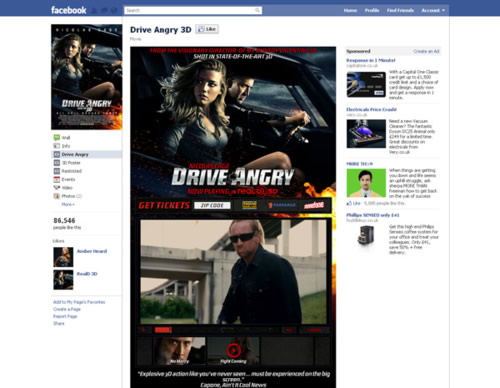 Drive Angry 3D Facebook Page