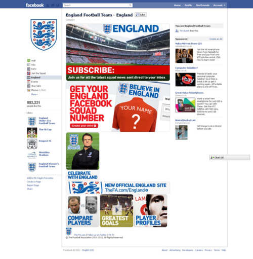 England Team Facebook Page England Team Facebook Page
