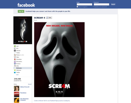 Scream 4 Facebook Page
