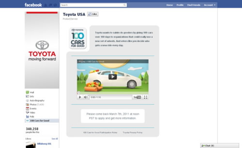 Toyota USA Facebook Page