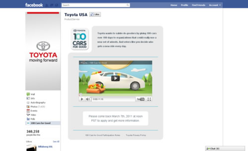 Toyota USA Facebook Page Toyota USA Facebook Page