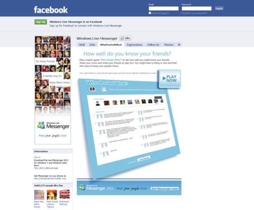 WindowsLiveMessenger Facebook Page