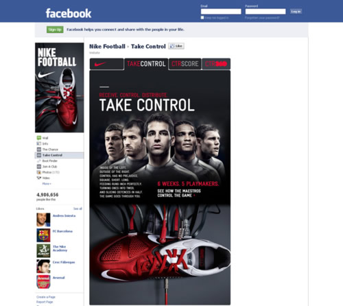 Nike football Facebook Page