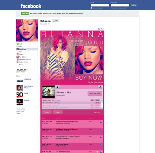 Rihanna Facebook Page