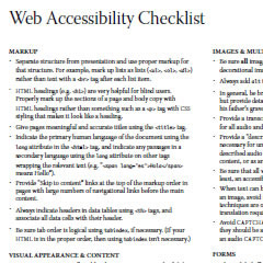 Web Accessibility Checklist by Aaron Cannon
