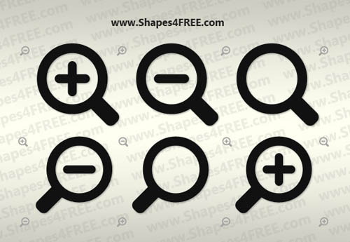 Zoom (Magnifier) Photoshop Vector Shapes