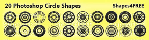 20 Photoshop Shapes – Circles (CSH)