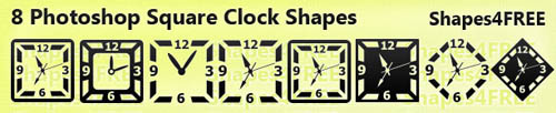 8 Photoshop Square Clock Shapes
