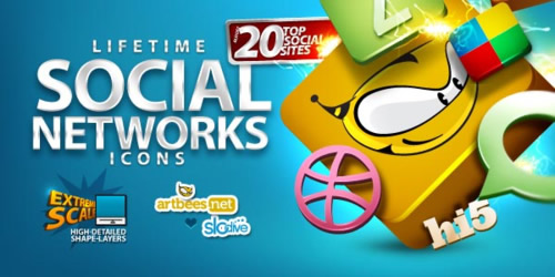 300 Lifetime Social Network Icons