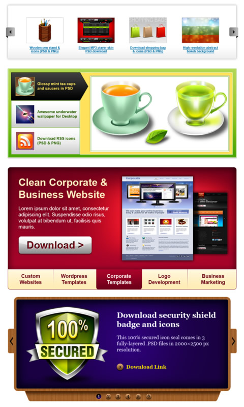Free PSD Web design elements