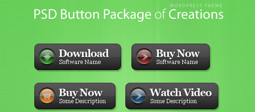 Creations PSD Button Package, Free For Commercial