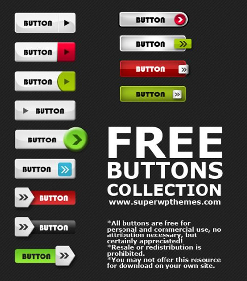 Free Button PSD Second Collect