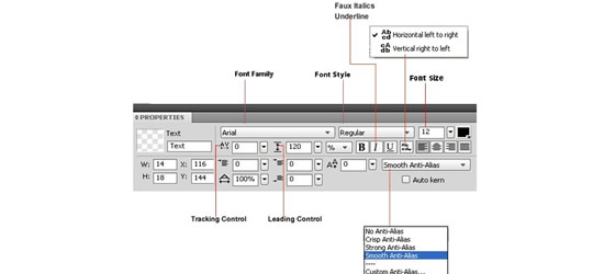 Working with the Adobe Text Engine in Fireworks CS4 