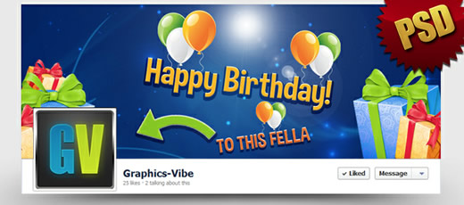 Free Happy B-Day Facebook Cover (PSD)