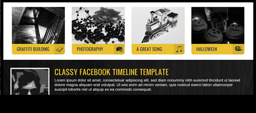 Yellow Facebook Timeline Template