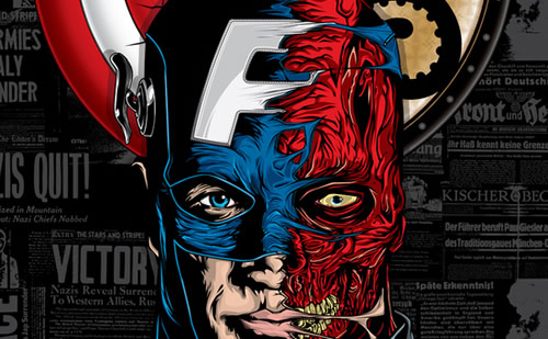 Cap v. Red Skull by Anthony Petrie