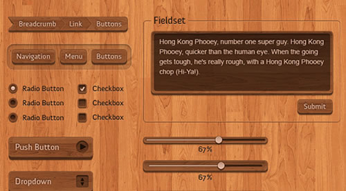 Wooden Interface Elements 