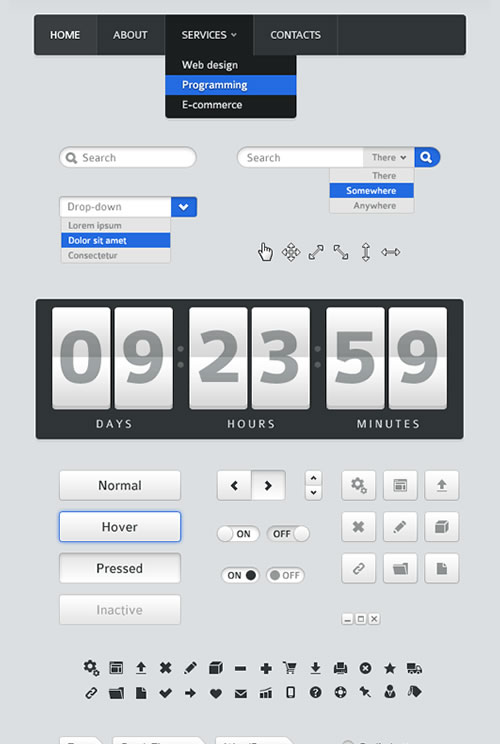70+ user interface elements