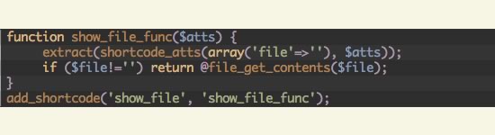 Display external files with a shortcode