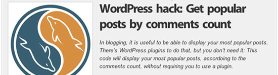 Get popular posts by comments count