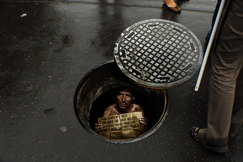 Manhole sticker