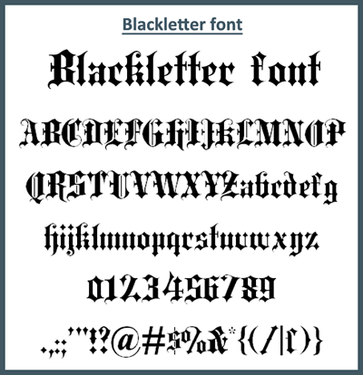 Blackletter font