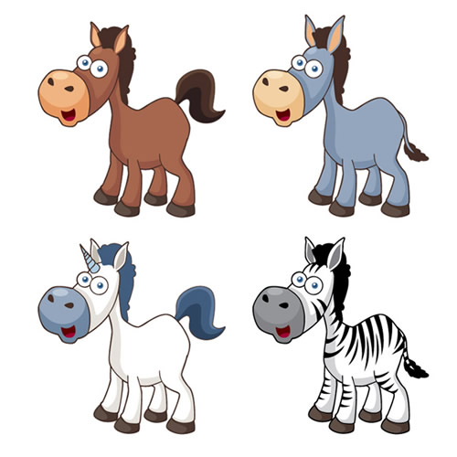 Vector Cartoon Horse Icons