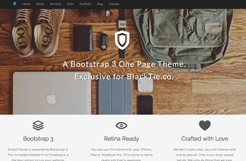 Shield One Page Free Bootstrap Theme