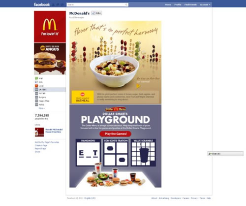 McDonalds Facebook Page